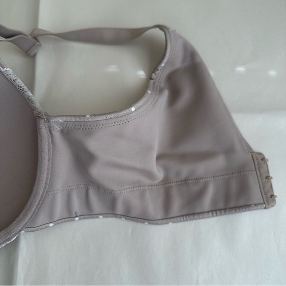Cacique Bra 38DD Lightly Lined Balconette Beige Tan Lace Polka Dot Comfortable - Picture 8 of 10